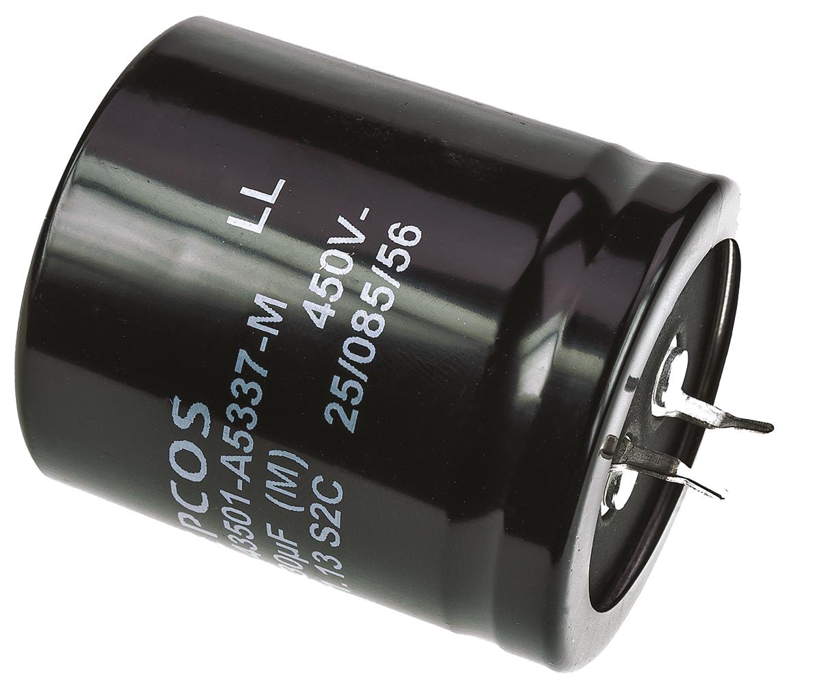EPCOS 330μF Aluminium Electrolytic Capacitor 450V dc, Snap-In - B43501A5337M