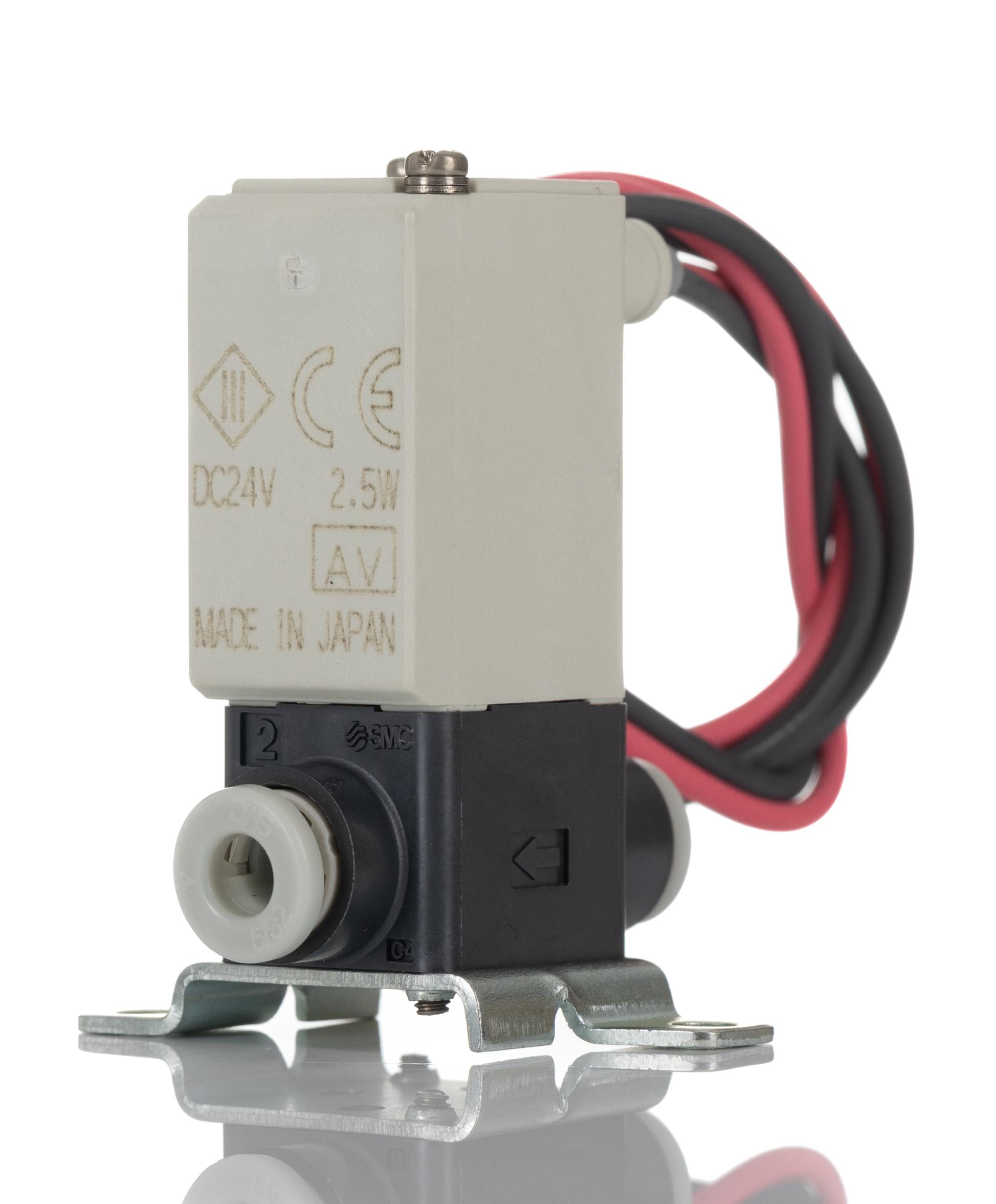 SMC 2/2 Pneumatic Solenoid Valve - Solenoid/Spring One-Touch Fitting 4 mm VDW Series 24V dc