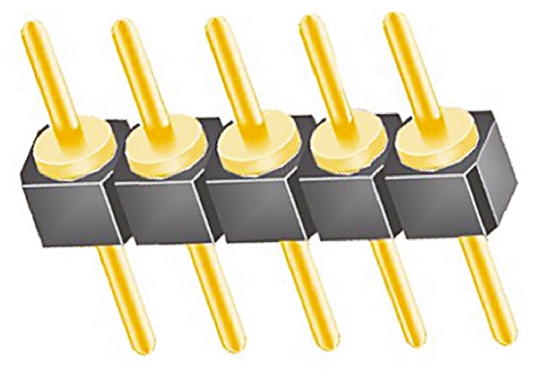 Samtec TS Series Straight Through Hole Pin Header, 5 Contact(s), 2.54 mm Pitch, 1 Row, Unshrouded