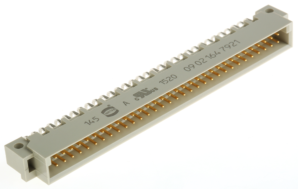 HARTING 64 Way 2.54mm Pitch, Type B Class C3, 2 Row, Right Angle DIN 41612 Connector, Plug
