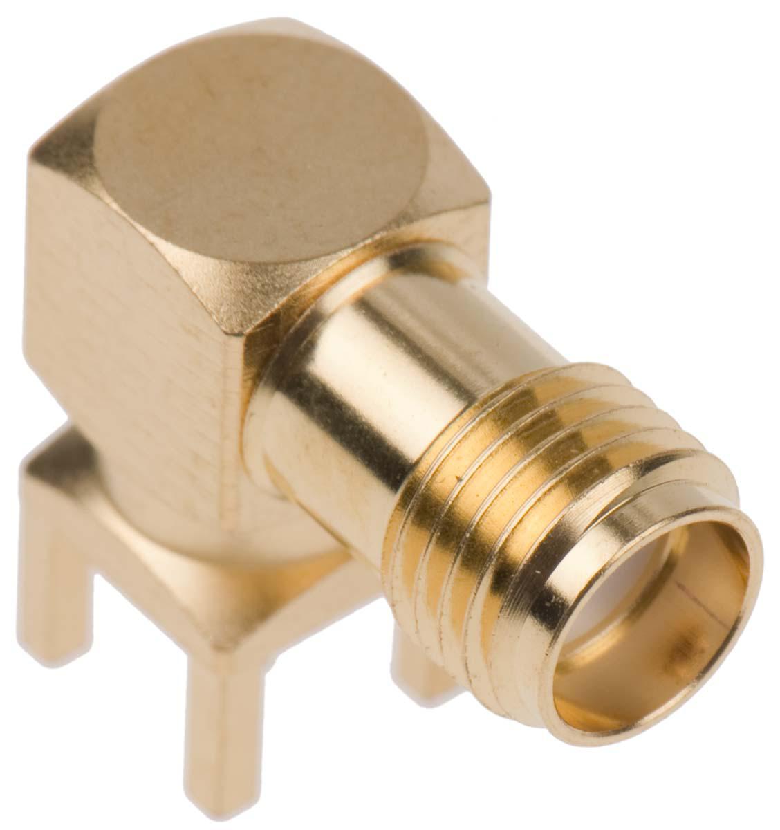 Rosenberger SMA Series, Jack PCB Mount SMA Connector, 50Ω, Solder Termination, Right Angle Body
