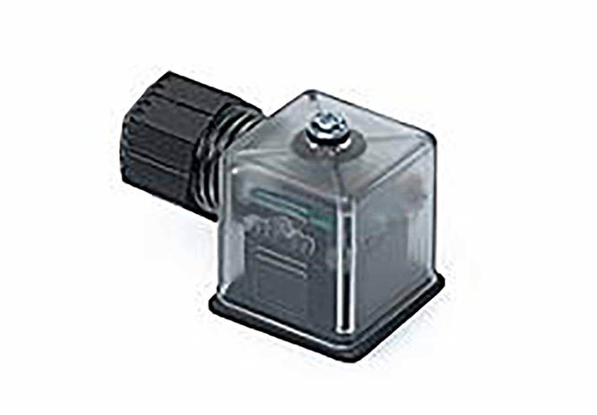Molex 121207 2P+E DIN 43650 A DIN 43650 Solenoid Connector with Indicator Light, 12 V Voltage
