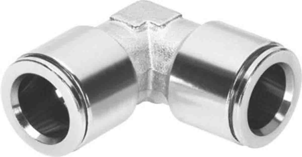 Festo NPQM Series Elbow Tube-toTube Adaptor, Push In 10 mm to Push In 10 mm, Tube-to-Tube Connection Style, 558779