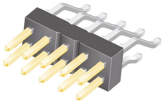 Samtec TSM Series Right Angle Surface Pin Header, 10 Contact(s), 2.54 mm Pitch, 2 Row, Unshrouded