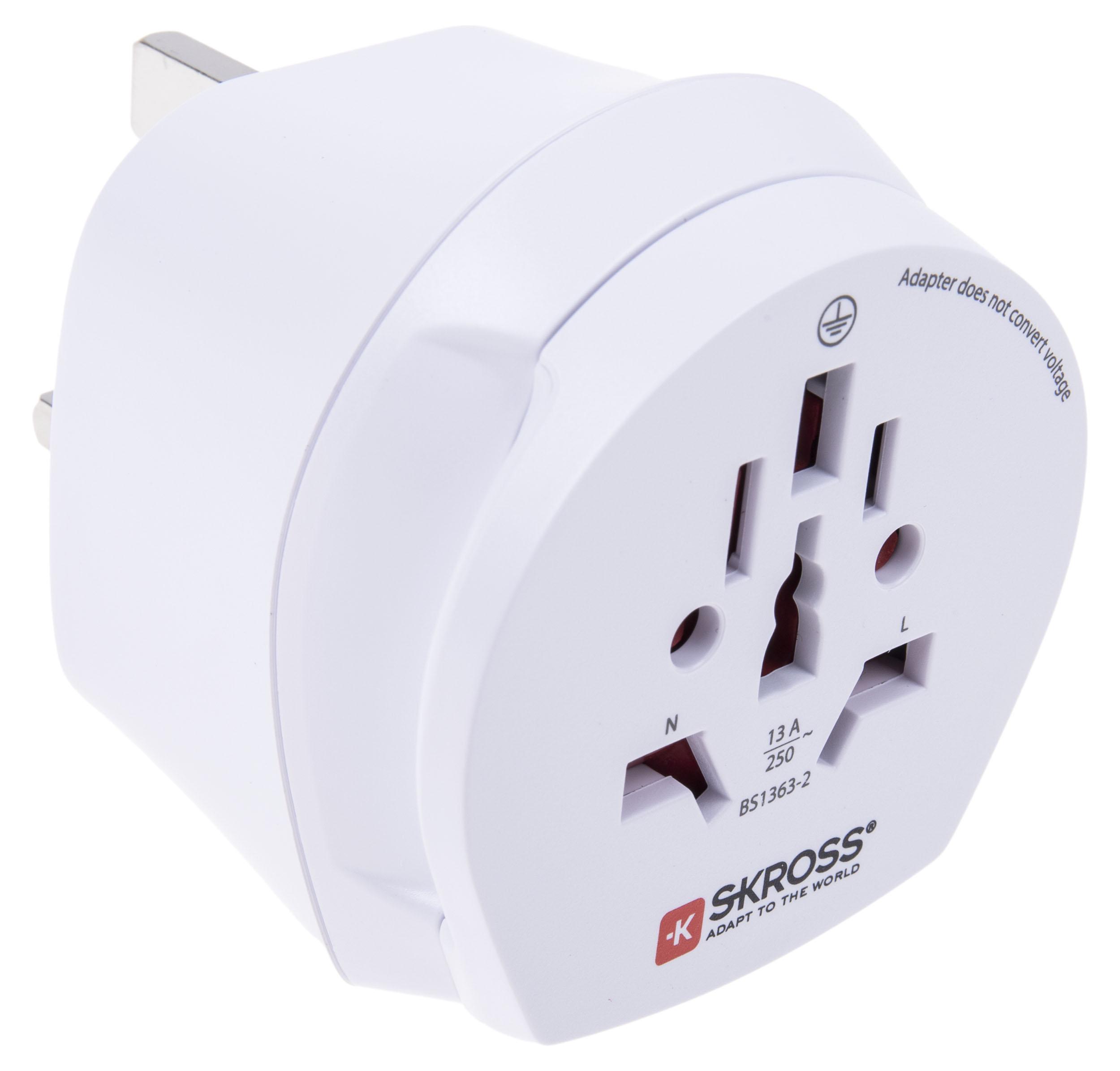 SKROSS Australia, China, Europe, Italy, Switzerland, UK, USA to Europe, UK Travel Adapter, Rated At 7A