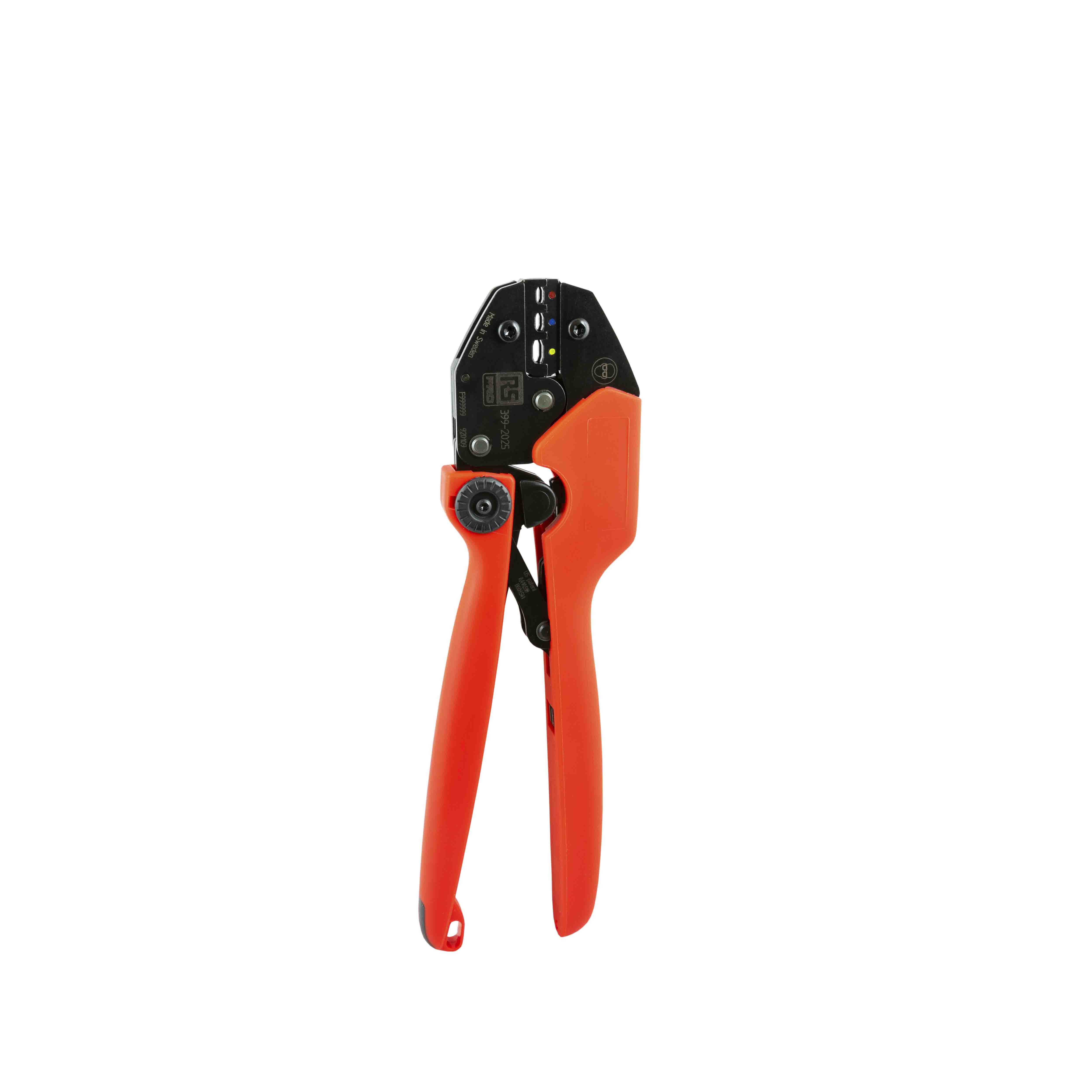 RS PRO Hand Ratcheting Crimp Tool for Insulated terminals red, blue, yellow, 0.5 → 6mm² Wire