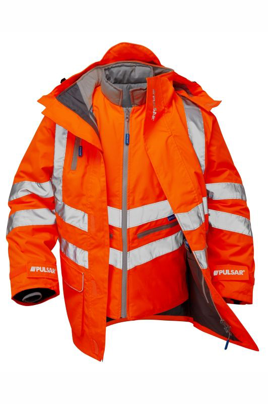 PULSAR PR497 Orange Hi Vis Jacket, XXL