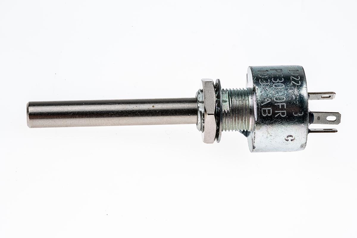 Vishay PE30 10kΩ Rotary Potentiometer 1-Gang Panel Mount, PE30L0FR103KAB