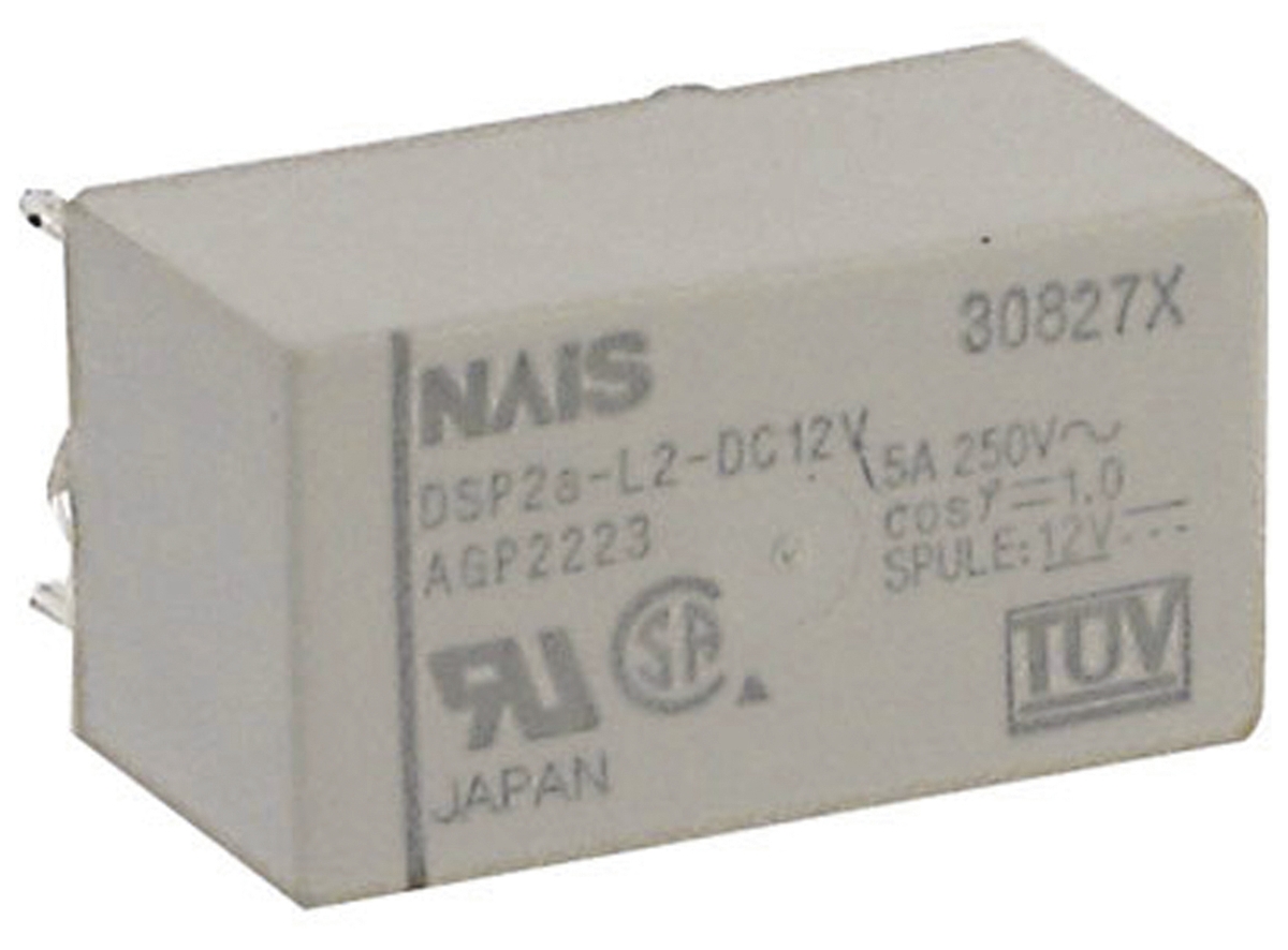 Panasonic PCB Mount Latching Power Relay, 12V dc Coil, 5A Switching Current, DPST