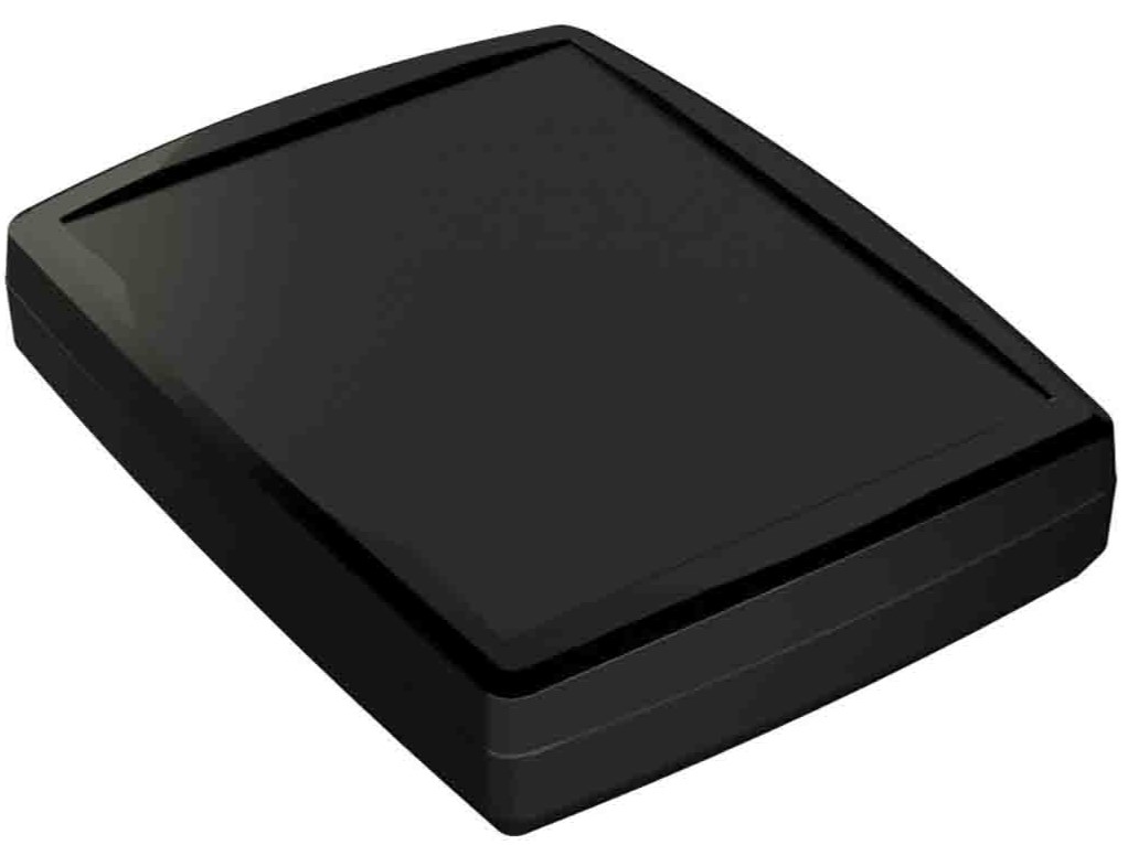 RS PRO Black ABS Enclosure, IP64, IK07, Black Lid, 184.7 x 144.6 x 38.5mm