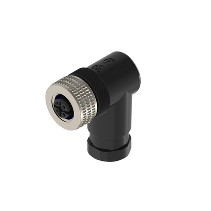 Hirschmann Socket, 4 Contacts, Screw, M12 Connector, IP65, IP67, ELWIKA Series