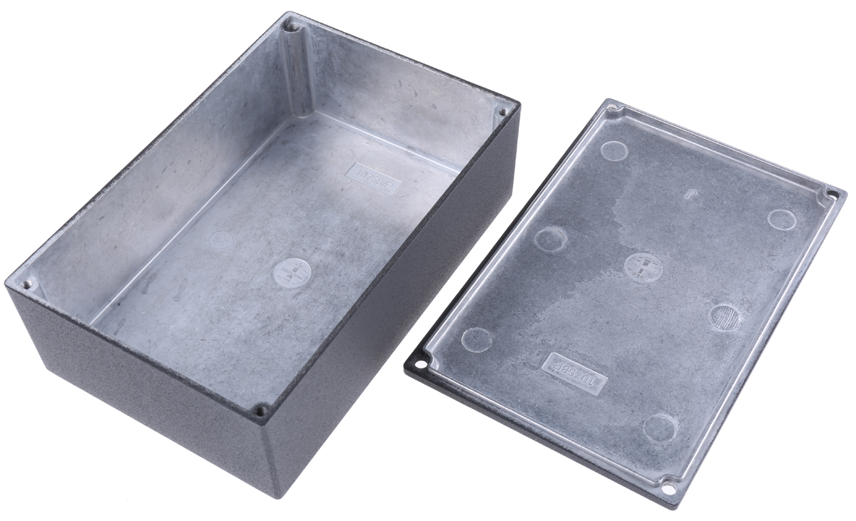 Hammond 1590 Series Black Die Cast Aluminium Enclosure, IP54, Black Lid, 145 x 95 x 45mm