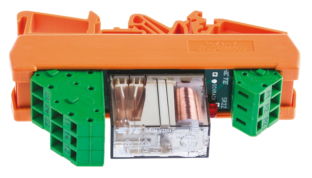 TE Connectivity DIN Rail Force Guided Relay, 24V dc Coil Voltage, 2 Pole, DPDT