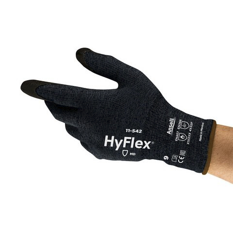 Ansell Hyflex Black Kevlar Kevlar Cut Resistant Gloves, Size 10, Nitrile Coating