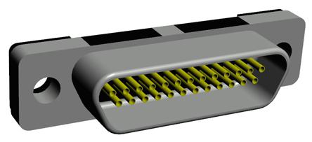 Norcomp MICRO-D 25 Way Through Hole D-sub Connector Socket, 1.27mm Pitch