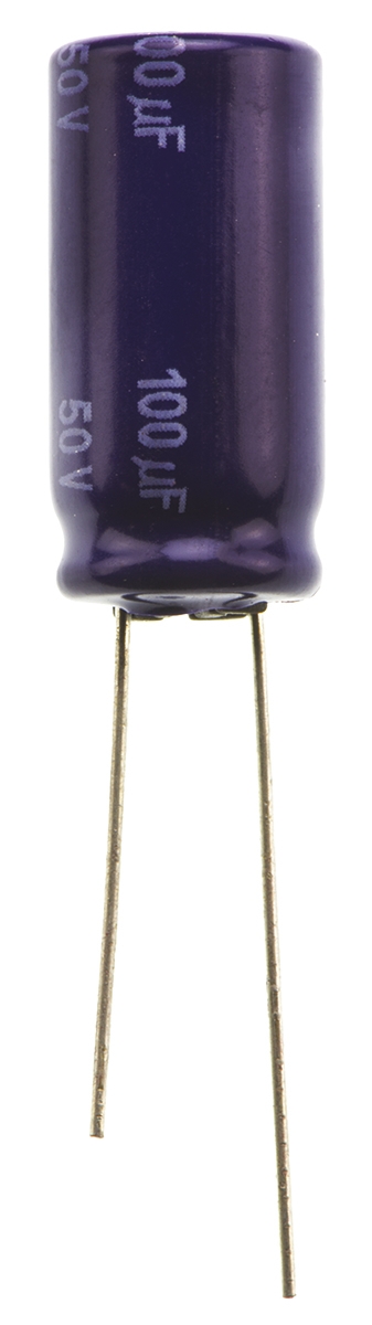 Panasonic 100μF Aluminium Electrolytic Aluminium Electrolytic Capacitor 50V dc, Radial, Through Hole - ECEA1HN101U