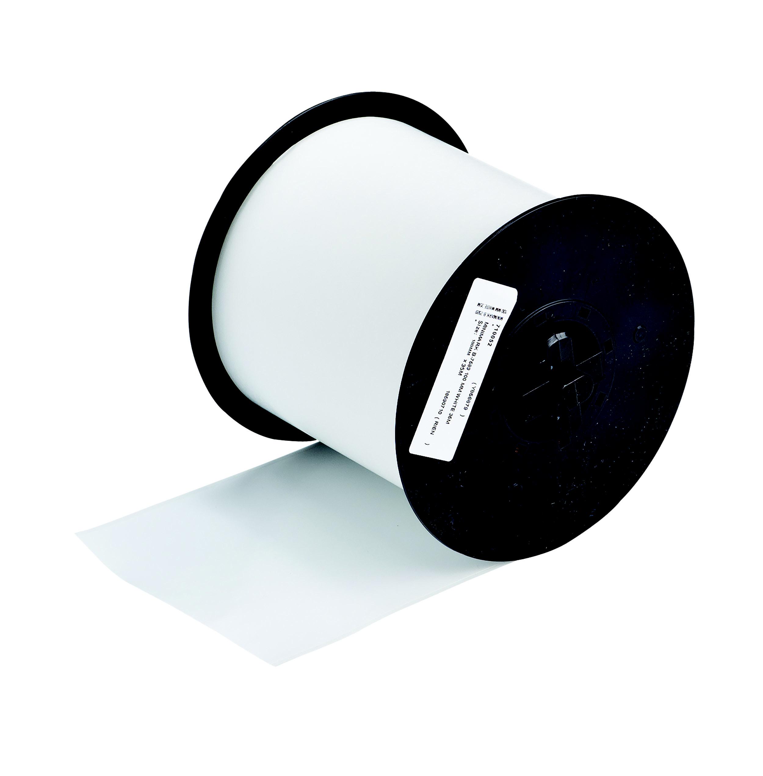 Brady B-7569 Vinyl White Label Roll, 101.6mm Width, 1 Roll Qty