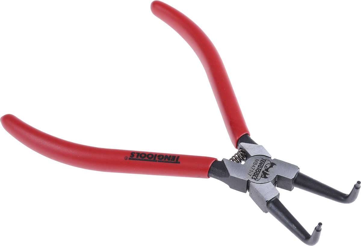 Teng Tools Circlip Pliers, 29 mm Overall, Bent Tip, 29mm Jaw