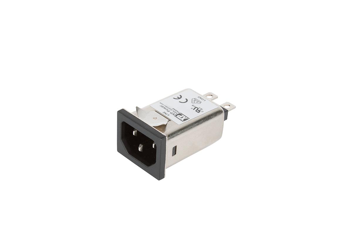 XP Power 3A, 264 V ac Male Snap-In IEC Inlet Filter FASAS03PFR, Faston 1 Fuse