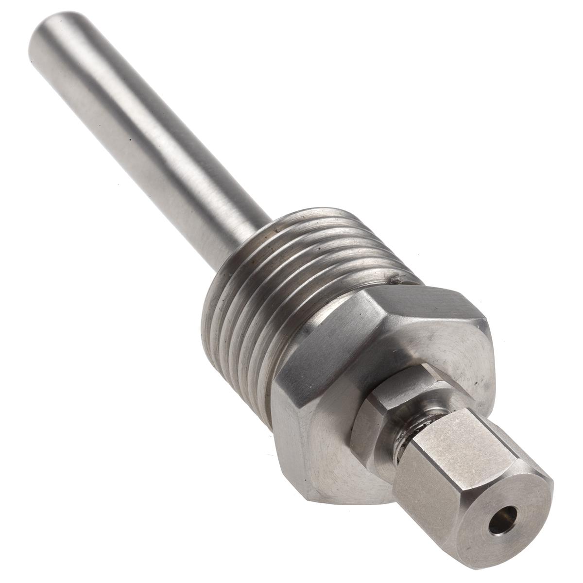 RS PRO 1/2 BSP Thermowell for Use with Temperature Probe, 3 mm, 8 (Pocket) mm Probe, RoHS Standard
