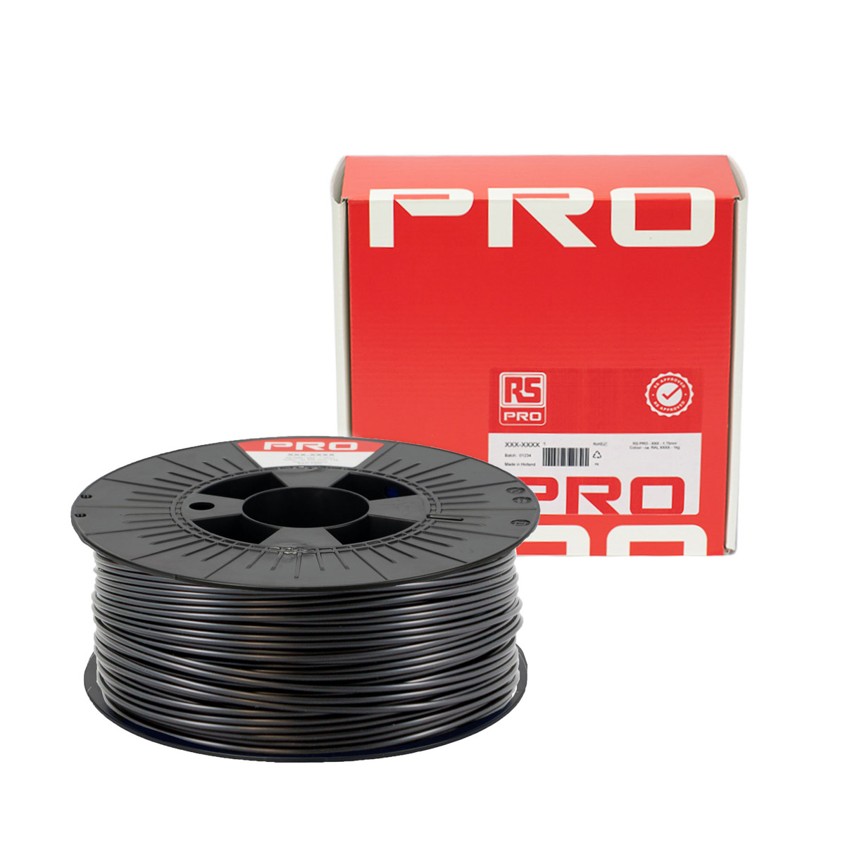 RS PRO 2.85mm Black FLEX 45 3D Printer Filament, 1kg