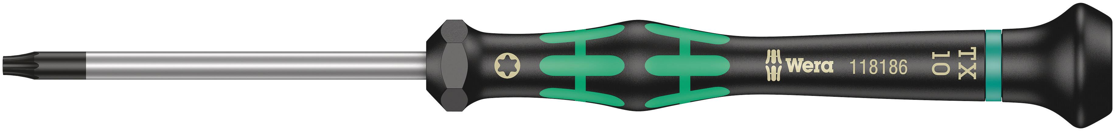 Wera Torx Precision Screwdriver, T10 Tip, 60 mm Blade, 157 mm Overall