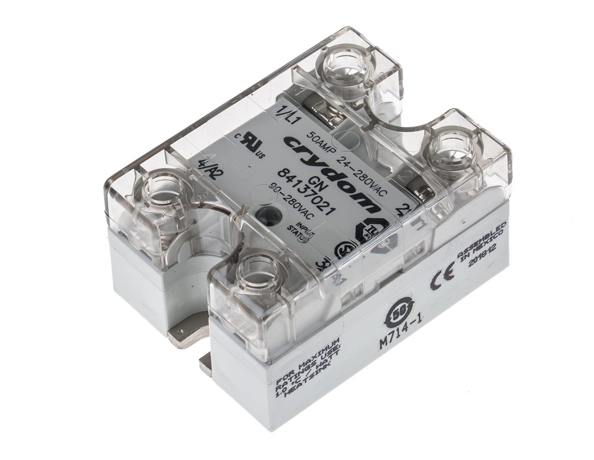 Sensata Crydom GN Series Solid State Relay, 50 A rms Load, Panel Mount, 280 V ac Load, 280 V ac Control