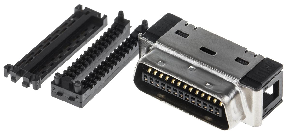 3M 101 26 Way Right Angle Cable Mount D-sub Connector Plug, 1.27mm Pitch