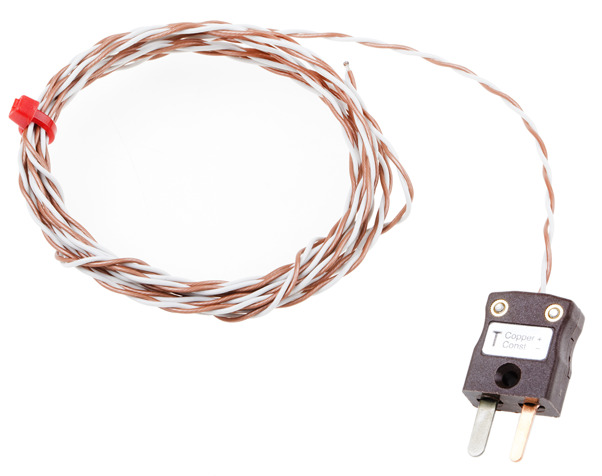 RS PRO Type T Exposed Junction Thermocouple 2m Length, 7/0.2mm Diameter → +250°C