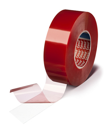 Tesa 04964-00075-00 Transparent Double Sided Plastic Tape, 0.160mm Thick, 13,4 N/cm, PET Backing, 50mm x 50m