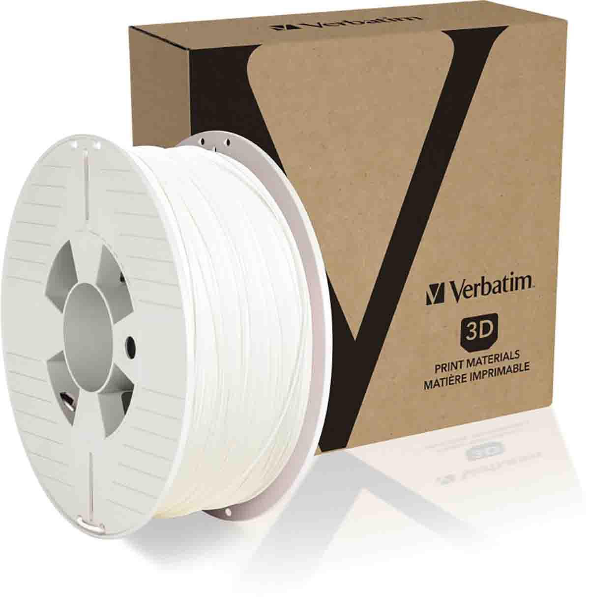 Verbatim 1.75mm White PET-G 3D Printer Filament, 1kg