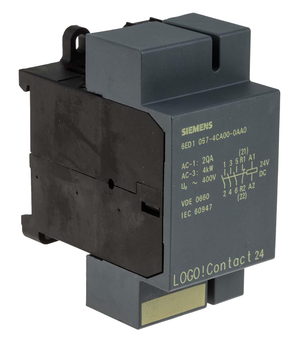 Siemens 6ED1 Contactor, 24 V dc Coil, 4-Pole, 20 A, 4 kW, 3NO+1NC