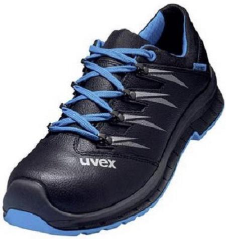 uvex 69342 Unisex Black, Blue Stainless Steel Toe Capped Safety Shoes, UK 8, EU 42