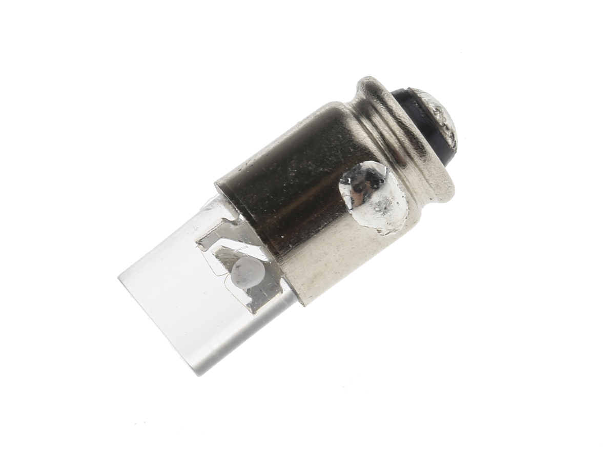 Marl White LED Indicator Lamp, 12V dc, Midget Groove Base, 4.9mm Diameter, 14000mcd