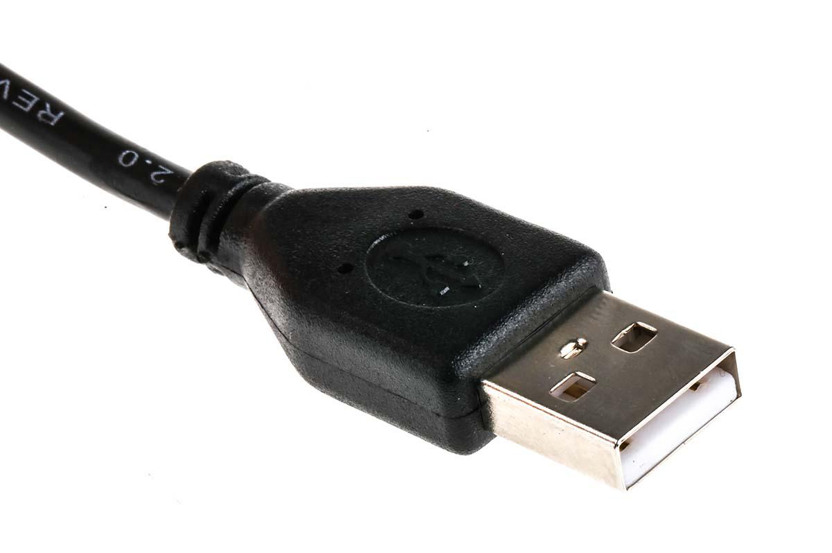 RS PRO USB 2.0, Male USB A to Male USB A, 1.8m