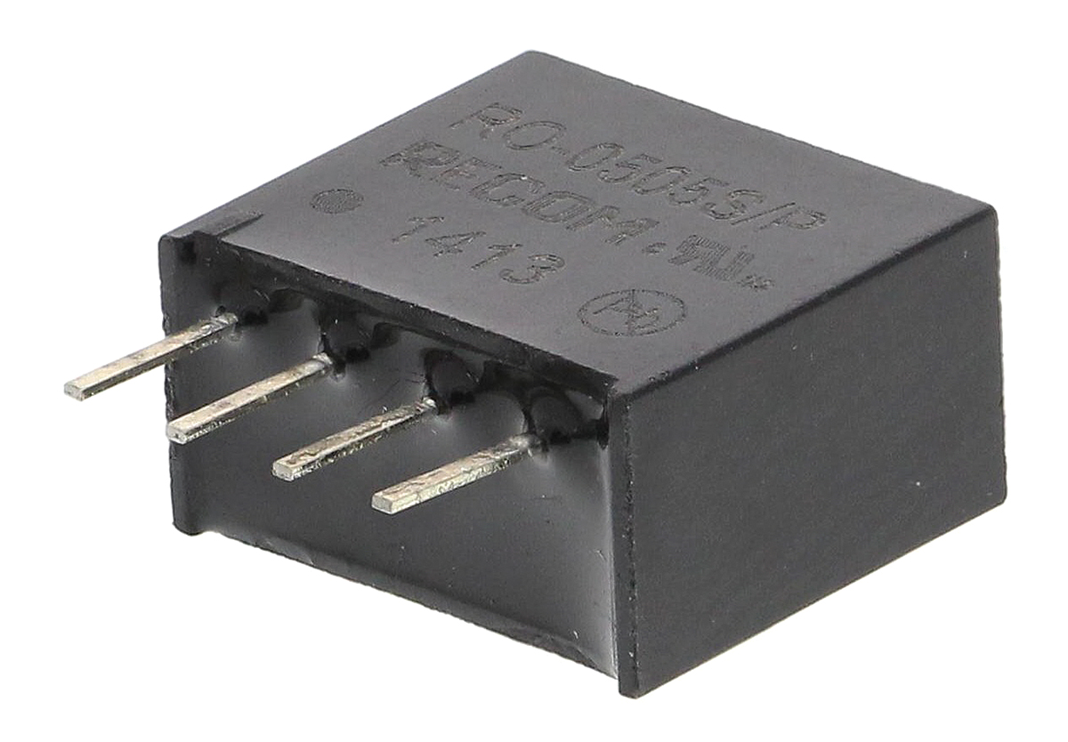 Recom RO DC-DC Converter, 5V dc/ 200mA Output, 4.5 → 5.5 V dc Input, 1W, Through Hole, +85°C Max Temp -40°C Min