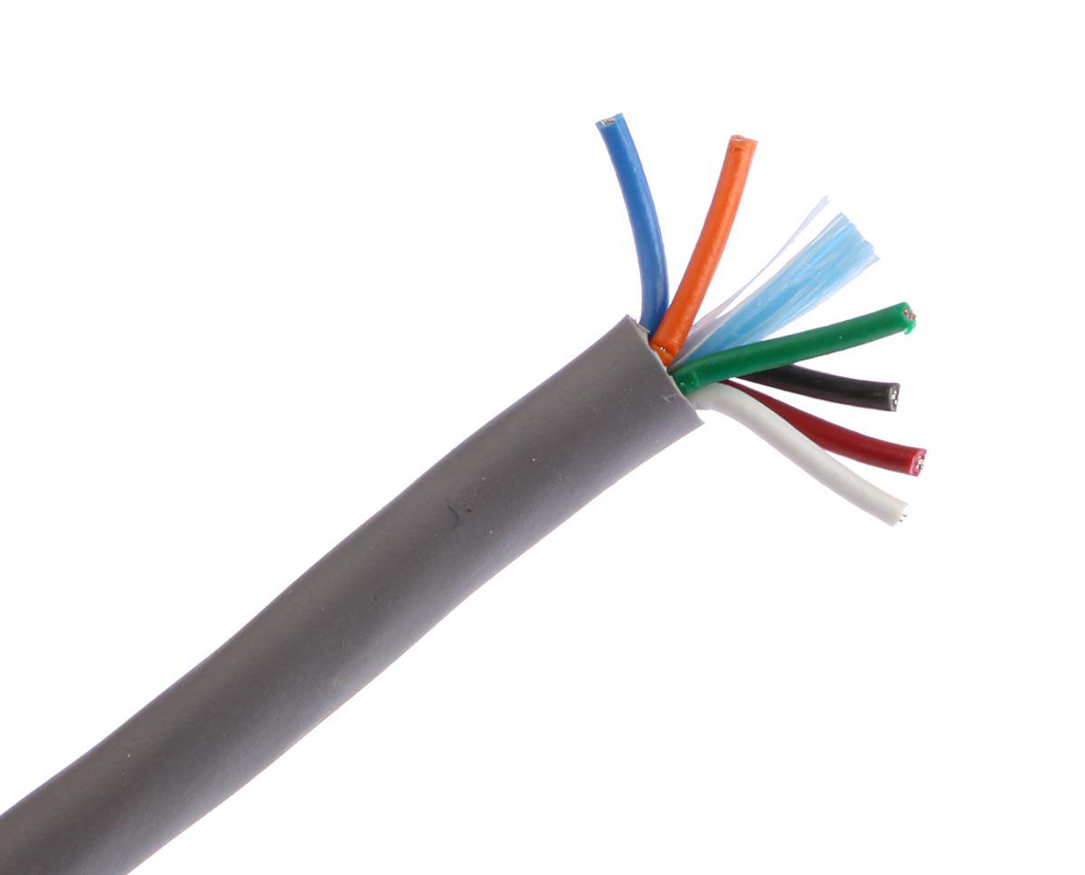 Alpha Wire Alpha Essentials Communication & Control Control Cable, 6 Cores, 0.35 mm² 22 AWG, Unscreened, 30 m, Grey
