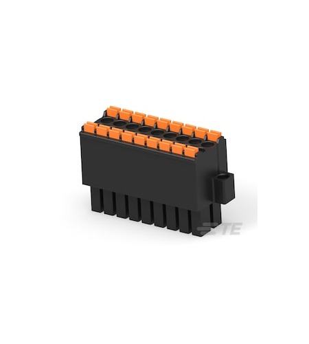 TE Connectivity 2842 Series PCB Terminal Block, 18-Contact, 3.5mm Pitch, Board Mount, 2-Row, Push In Termination