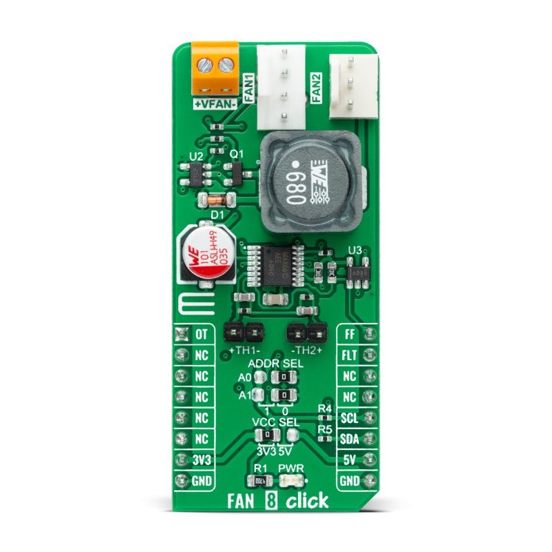 MikroElektronika Fan 8 Click Fan Controller for MAX6615 for mikroBUS Socket
