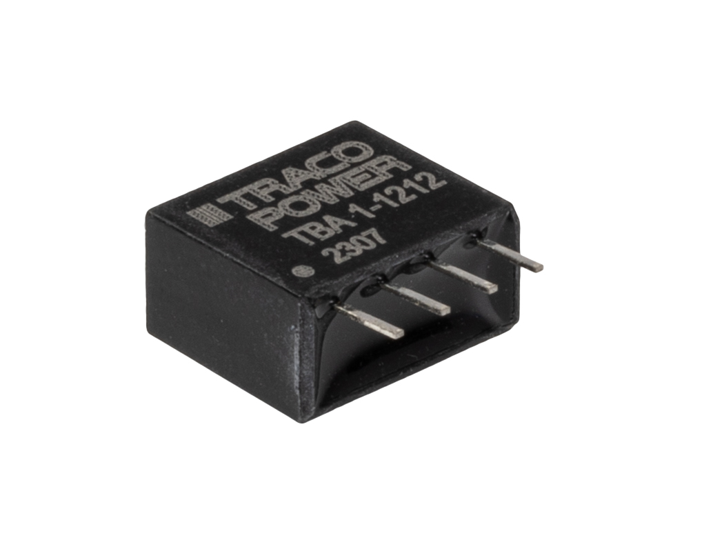 TRACOPOWER TBA 1 DC-DC Converter, 12V dc/ 80mA Output, 10.8 → 13.2 V dc Input, 1W, Through Hole, +85°C Max Temp