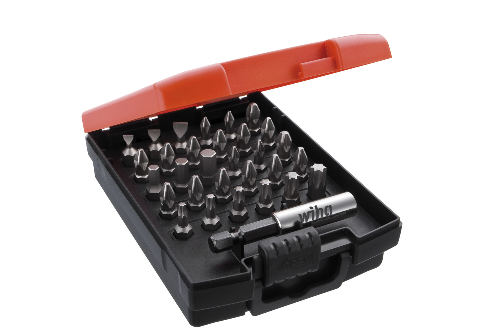 Wiha Bit Set 32 Pieces, Hexagon, Phillips, Pozidriv, Slotted, Torx