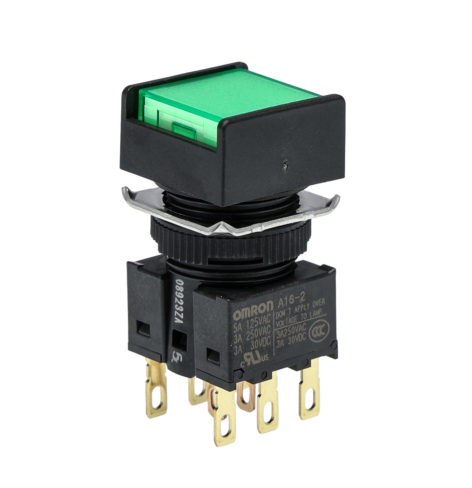 Omron A16 Series Illuminated Push Button, Panel Mount, 16mm Cutout, DPDT, IP65