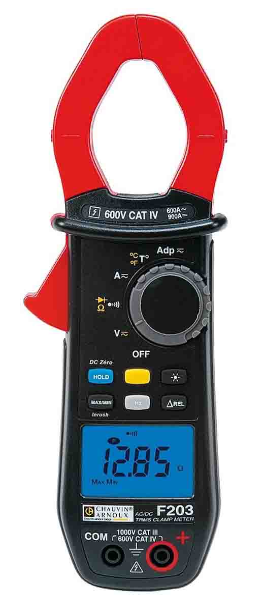 Chauvin Arnoux F203 Clamp Meter, 900A dc, Max Current 600A ac CAT III 1000V With UKAS Calibration