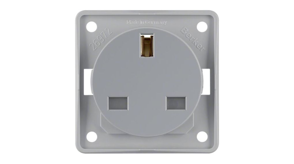 Berker 926 Grey Plug Socket, 13A, BS 1363