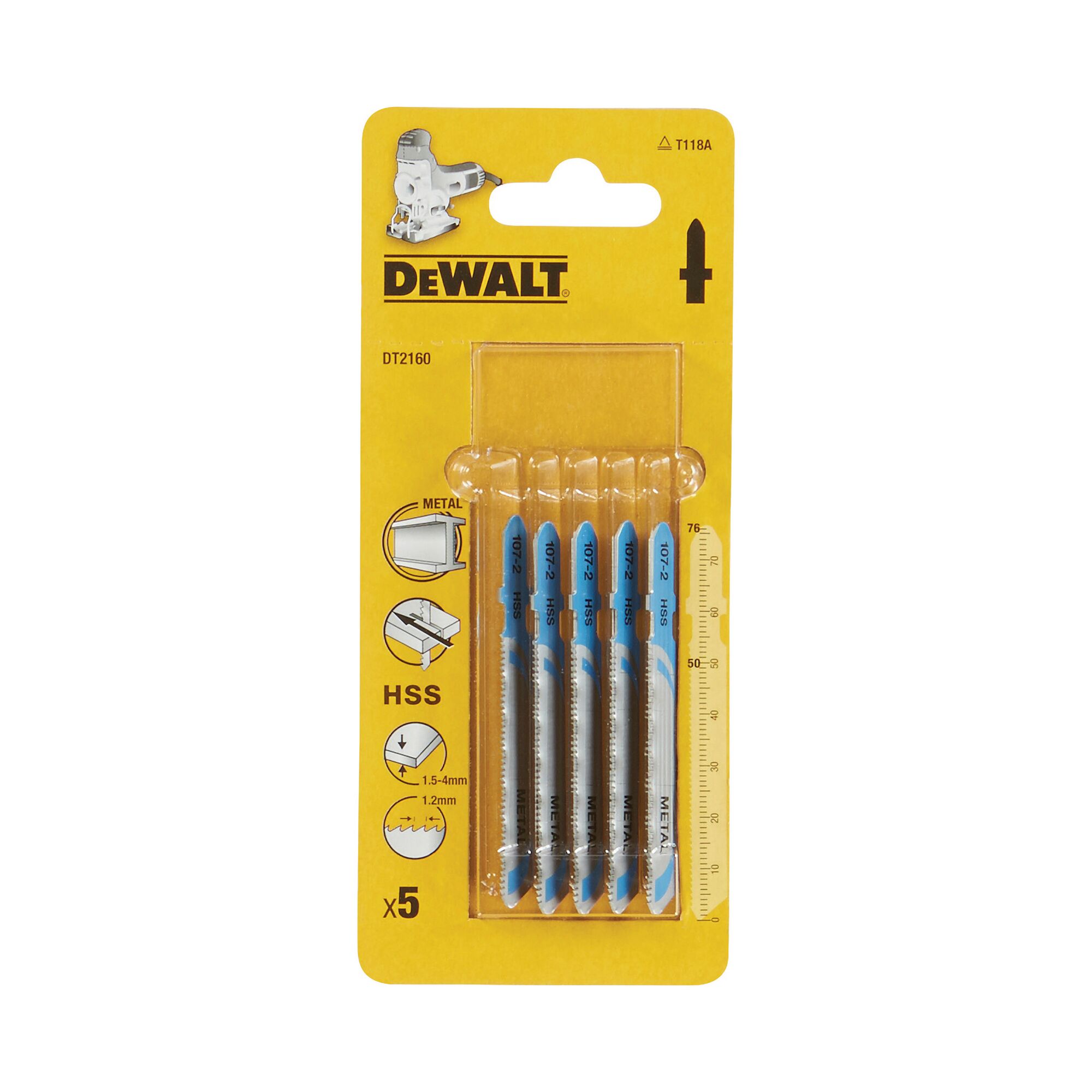 DeWALT Metal 50mm Cutting Length Jigsaw Blade, Pack of 5