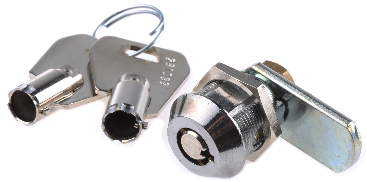 Euro-Locks a Lowe & Fletcher group Company Tumbler Lock, 18mm Panel-to-Tongue, 19.2 x 16mm Cutout, Key Unlock