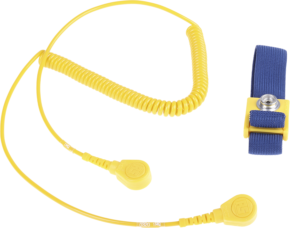 RS PRO ESD Grounding Wrist Strap & Cord Set With 10 mm Socket, 10 mm Stud