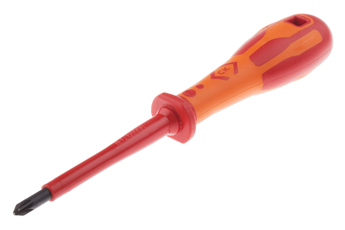 CK Pozidriv Insulated Screwdriver, PZ1 Tip, 75 mm Blade, VDE/1000V