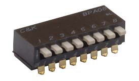 C & K 2 Way Surface Mount DIP Switch SPST, Raised, Slide Actuator