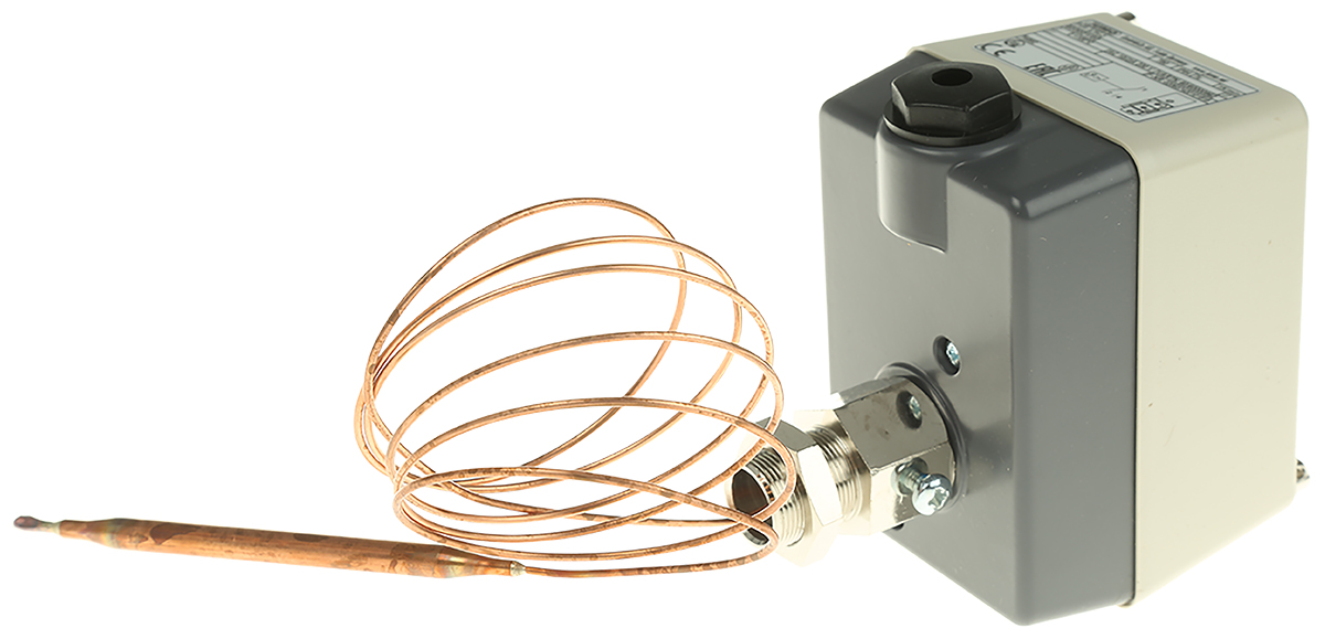Jumo Capillary Thermostat, +100°C Max, SPST, Automatic Reset, Surface Mount